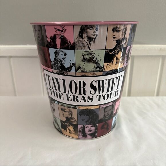 Taylor Swift AMC Eras Tour Movie Pink Metal Popcorn Bucket Tin and poster - Picture 3 of 3